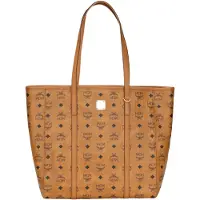 Mcm Monogrammtryck Konstläder/Koholäder Tote Shoppingväska Handväska Axelväska Mellanstor Damväskor Brun Cognac MWPAATN03CO001 Basic Set (Bag+Dust Bag) brown