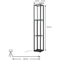 LINDBY Golvlampa , Birta, dimbara, Svart, Vardagsrum, Metall, Modern