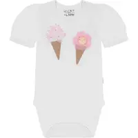 Hust & Claire Body k/ä - Britt - Vit m. Glass - - 1½ år (86) - Body K/Ä