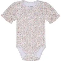 Hust & Claire Body k/ä - Britt - Vit m. Blommor - - 2 år (92) - Body K/Ä