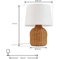 LINDBY Sängbordslampa Lirenda , Vitt / opal, Vardagsrum / matsal, Trä, Skandinavisk, Bordslampa