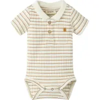 Lil´ Atelier Lil' Atelier Pikétröja k/ä - Slim - Rib - NbmHaldur - Coconut Mj - - 1 år (80) - Body K/Ä