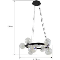 LUCANDE Taklampa , Marvi, dimbara, Svart, Vardagsrum, Glas, Modern