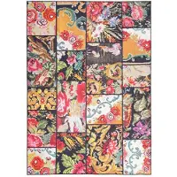 FRAAI Patchwork matta | Moods Print No.17 hos Volero | 80x150 cm | Chenille | Blommig | Rektangulär | Plattvävd