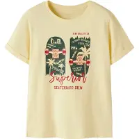 Name it T-shirt - NkmVux - Double Cream/Skate - - 7-8 år (122-128) - T-shirt