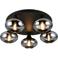 TRIO Leuchten Taklampa Divina, dimbar, Aluminium / grå / zink, Vardagsrum / matsal, Glas, Modern, Taklampa