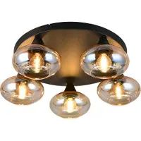 TRIO Leuchten Taklampa Divina, dimbar, Creme / bärnsten, Vardagsrum / matsal, Glas, Modern, Taklampa