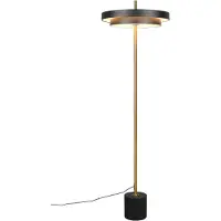 TRIO Lighting LED golvlampa Keaton, dimbar, Svart, Vardagsrum / matsal, Metall, LED-golvlampa