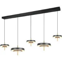 TRIO Lighting Pendellampa Keaton, dimbar, Svart, Vardagsrum / matsal, Metall