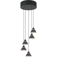 TRIO Lighting Pendellampa Romeo, Svart, Vardagsrum / matsal, Metall, Modern