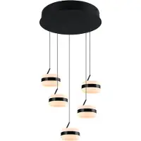 TRIO Lighting Pendellampa Dios, dimbar, Svart, Vardagsrum / matsal, Metall, Modern
