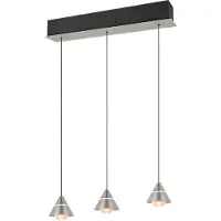 TRIO Lighting Pendellampa Romeo, Aluminium / grå / zink, Vardagsrum / matsal, Metall, Modern