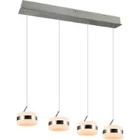 TRIO Lighting Pendellampa Dios, dimbar, Aluminium / grå / zink, Vardagsrum / matsal, Metall, Modern