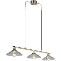 TRIO Leuchten Hänglampa Eluna, dimbar, Brun / mässing, Vardagsrum / matsal, Metall, Pendellampa