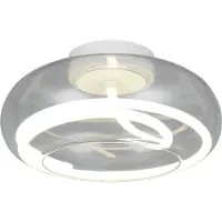 TRIO Lighting Taklampa Tarsia, dimbar, Vitt / opal, Vardagsrum / matsal, Glas, Modern, Taklampa