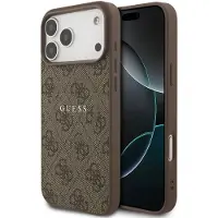 GUESS 4G Ring Classic Logo MagSafe-fodral för iPhone 17 Pro Max - Brun