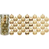 Christmas Decoration DEKORATIV PLASTKULA 6CM SET OM 35 ST GULD