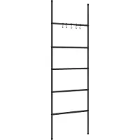 vidaXL Handdukshängare med stege och 5 nivåer svart 58x175 cm järn