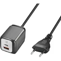 Logilink LogiLink: Laddare 30W PD/QC3 1,5m fast kabel Svart