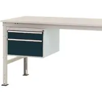 Manuflex ZB4566.7016 Infällbar låda, användbar höjd 300 mm med 2 skjutbara fack. För bordsdjup 1000 mm