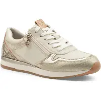 Tamaris Låg sneaker kräm / guld / antracit