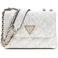 GUESS Axelremsväska 'GIULLY II MINI' ljusgrå / off-white