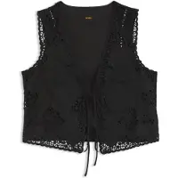 BOSS för kvinnor. 50556743 Svart broderad väst (38), Casual