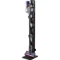 Vevor dammsugsstativ, kompatibel med Dyson G5 V15 V12 V11 V10 V8 V7 V6-serien upprättstående dammsugare och tillbehör, stabil dammsugsstativhållare med 6 krokar och halkfria fotplattor, svart