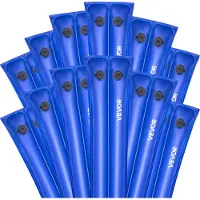 Vevor Poolskyddsvattenpåsar, 12-pack 3000 mm, Dubbelkammars poolskyddsvattenslangar, 0,4 mm tjocka PVC-påsar med vikter och läckagesäkert skruvlock, för nedgrävda poolskydd vinterstängning, blå