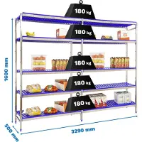 Simoninox Initial 5pp Metallhylla 1600x3290x500 Mm