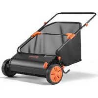 Vevor Push-grässopmaskin, 76,2 cm löv- och gräsuppsamlare med 12 kubikfot uppsamlare, justerbar borsthöjd och roterande borstar, kraftig gårdssopmaskin med gummihjul för löv- och gräsborttagning