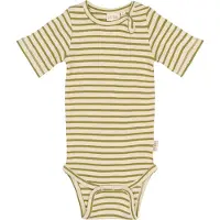 Petit Piao Body k/ä - Rib/Modal - PpSky - Mosstone Striped - - 2 år (92) - Body K/Ä