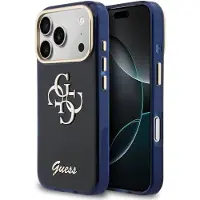 GUESS IML 4G Script Metallfodral för iPhone 17 Pro - Blå