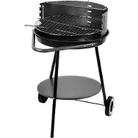 MASTER GRILL Rund kolgrill med rotisserie på hjul 50 cm