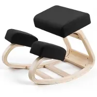 Vevor Ergonomisk Knästol, Knästol i Trä med Tjocka Skumkuddar och Massiv Träram, Justerbar Höjd, Naturlig Lindring för Nack- eller Ryggsmärtor, Perfekt för Hem, Kontor eller Meditation