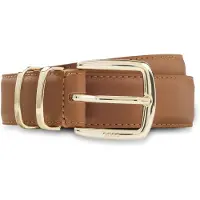 BOSS Leather belt with twin metal keeper