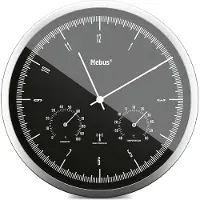 Mebus 19777 DCF Väggklocka 25 cm x 50 mm Silver Smygande urverk (tystgående)