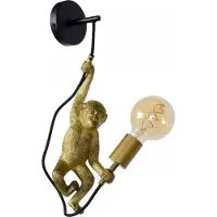 Lucide Design vägglampa Extravaganza Chimp, dimbar, Mässing / guld, Vardagsrum / matsal, Syntetmaterial, Design, Vägglampa, vägglampa inomhus