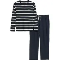 Marc O'Polo Pyjamas lång marinblå / ullvit