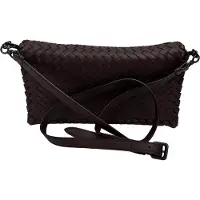 Bottega veneta Intrecciato Flap Axelväska i Bourgogne Läder