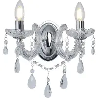 Searchlight Vägglampa Marie Therese, dimbar, Genomskinlig / transpare, Vardagsrum / matsal, Metall, Vägglampa, vägglampa inomhus