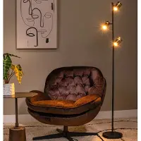Lucide Golvlampa Upton, Svart, Vardagsrum / matsal, Glas, Modern, Golvlampa