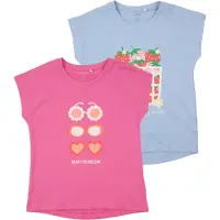 Name it T-shirt 'NMFVIGEA' ljusblå / orange / rosa / ljusrosa