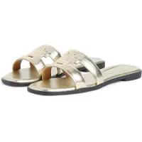 Tommy Hilfiger Metallic Leather Slip On Mules