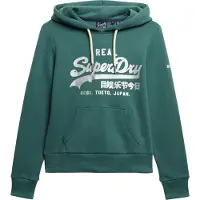 Superdry för kvinnor. W2012569A Metallic grön luvtröja (XL), Casual, Bomull