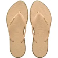 Havaianas - Sandaler och flip-flops dam - Slim Point Glitter Dark Brown/Golden för Unisex - Storlek 43 - 44 - Beige