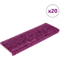 vidaXL Trappmattor 20 st 65x21x4 cm violett rektangulär kant