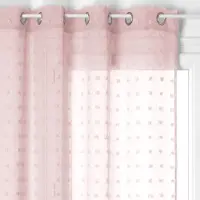 Atmosphera färdigsydd gardin med öljetter 140 x 240 cm rosa med prickar
