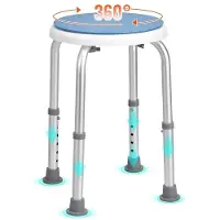 Vevor Duschstol 360 graders roterande, justerbar höjd duschpall sits, badstol för inuti dusch eller badkar, halkfri bänk badkarsstol för äldre funktionshindrade, 136,1 kg kapacitet