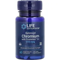 Life Extension , Optimerad Krom med Crominex 3+, 500 mcg, 60 Vegetariska Kapslar